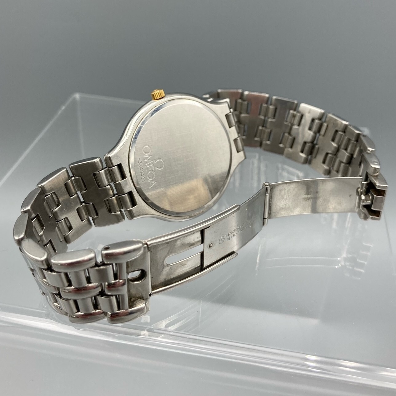 Omega Symbol Quartz Champagne Dial SS/18K Gold Watch 196 0316 396 1016