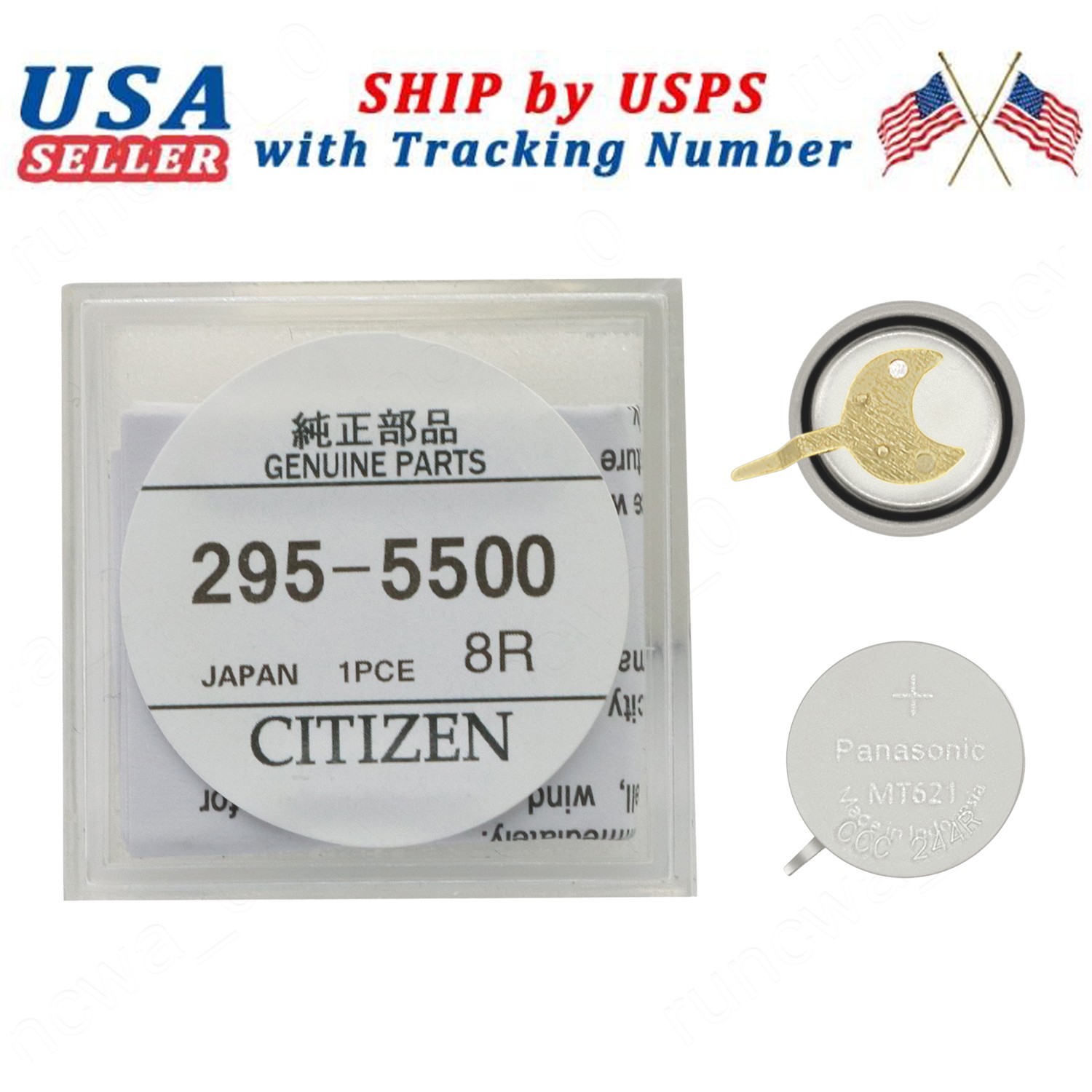 For Citizen Eco-Drive 295-5500 MT621 Rechargeable Battery Capacitor Sealed