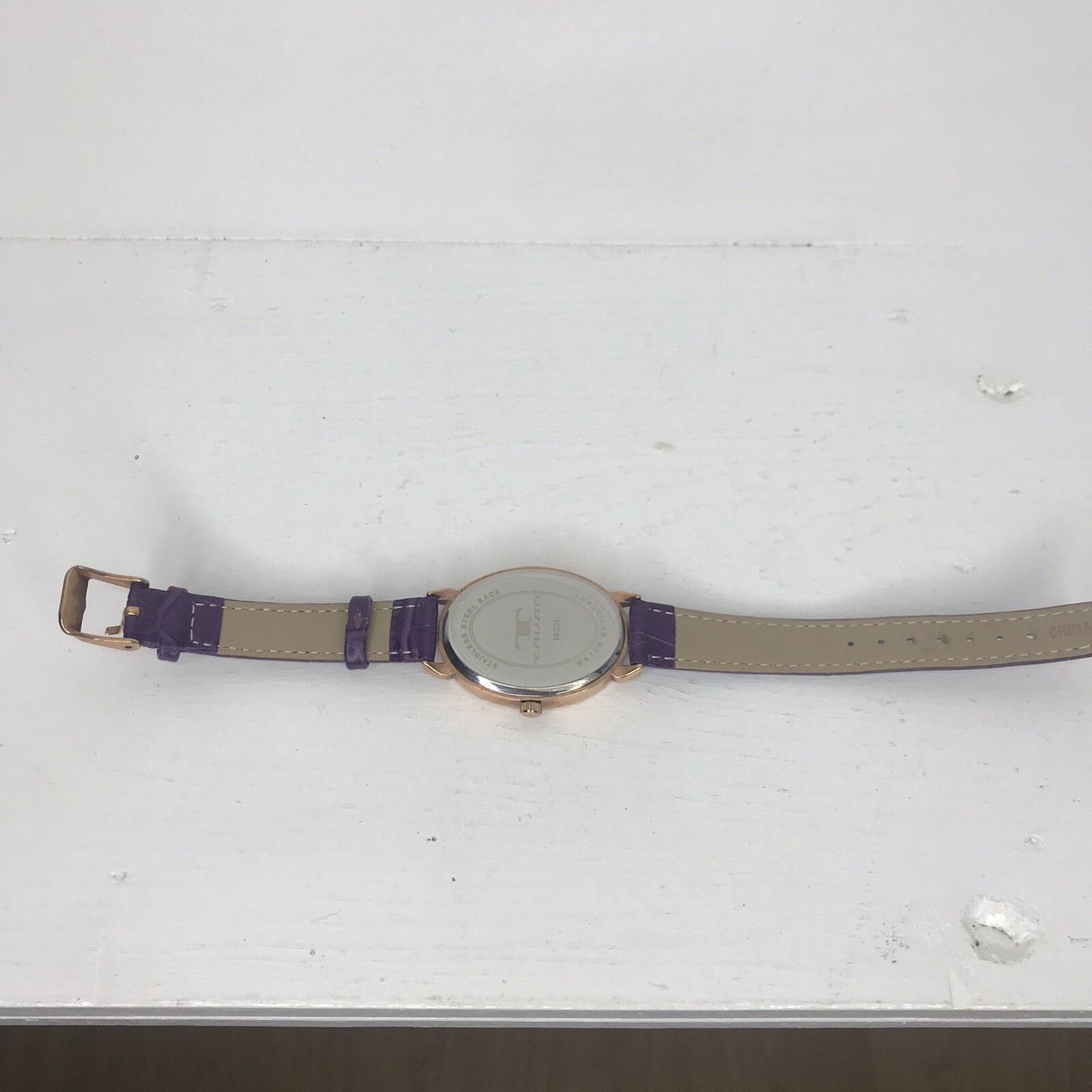 Tavan Jeanne Watch Purple Leather Swarovski Elements crystals Mother Of Pearl