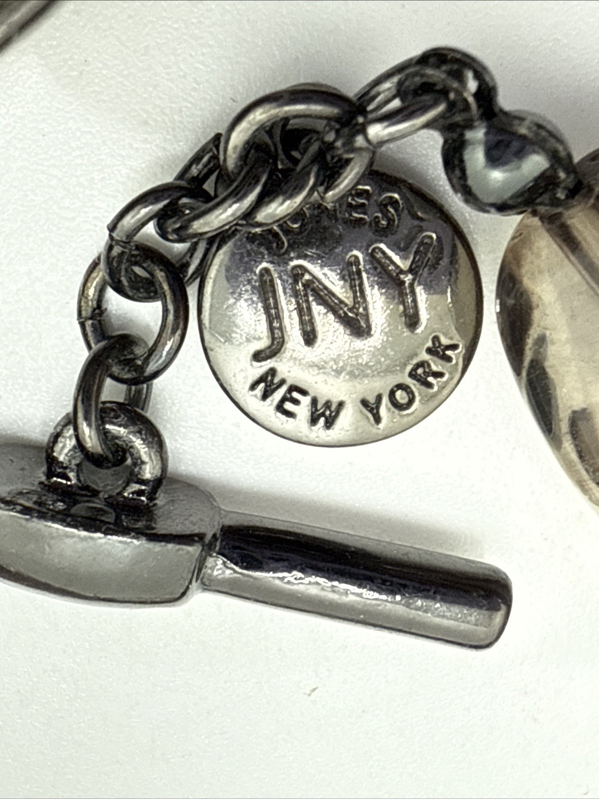Jones New York JNY Chunky Bead Choker Necklace Olive Black Gray Statement 17-19″