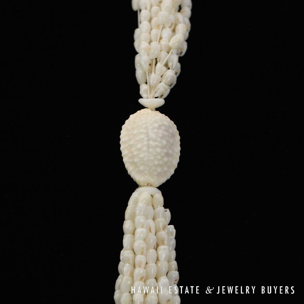 Ni’ihau Shell Wedding Lei 10 Strand Pololei Laiki Ke’oke’o Apu’upu’u 50 Inch