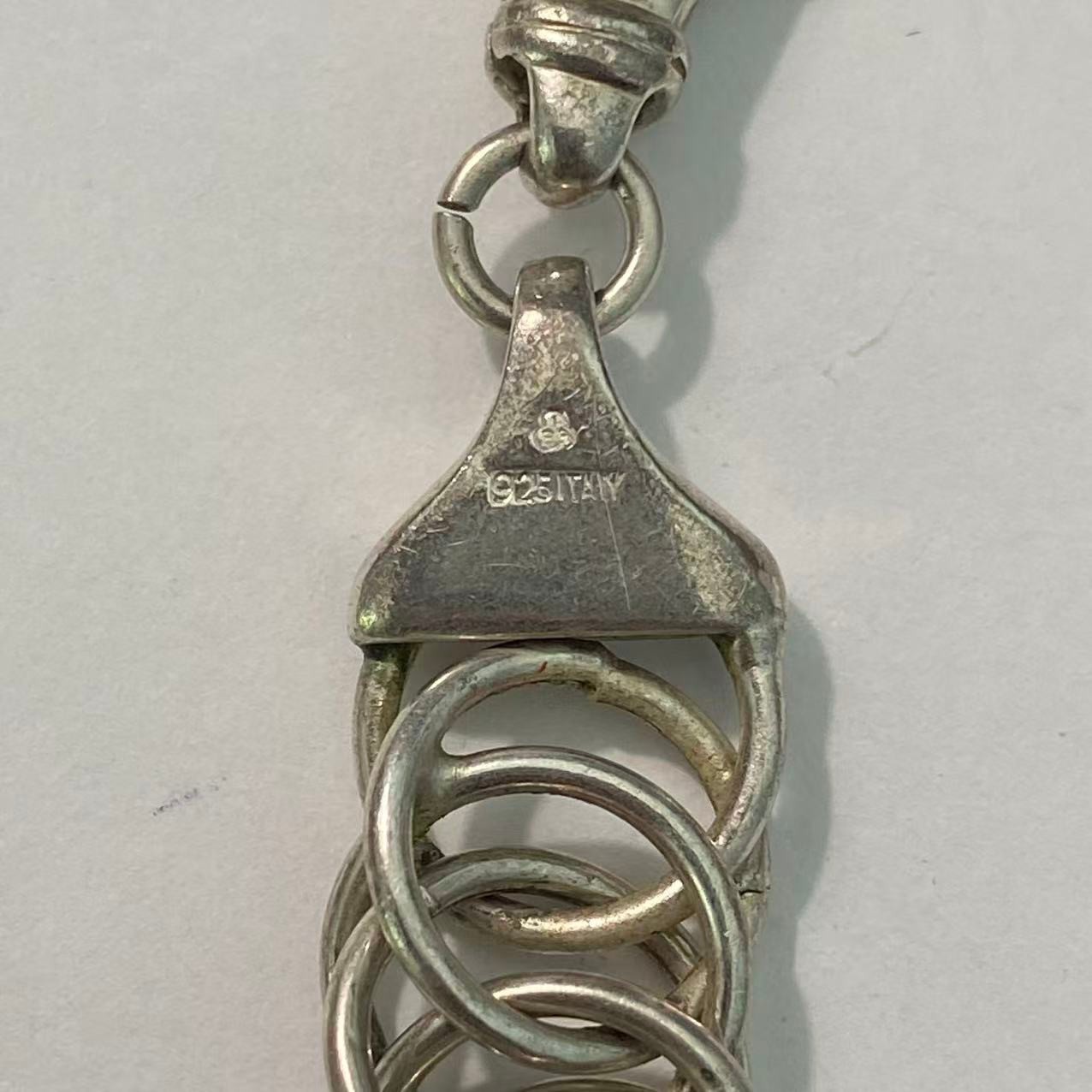 Vintage 925 Italy Sterling Silver Byzantine Chainmaille Link Bracelet 8”