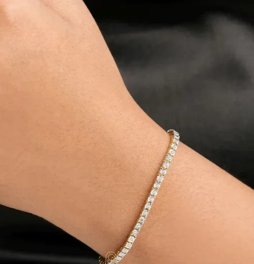 Wedding Festival sale ! Round Natural Diamond Tennis Bracelet 14k Yellow Gold