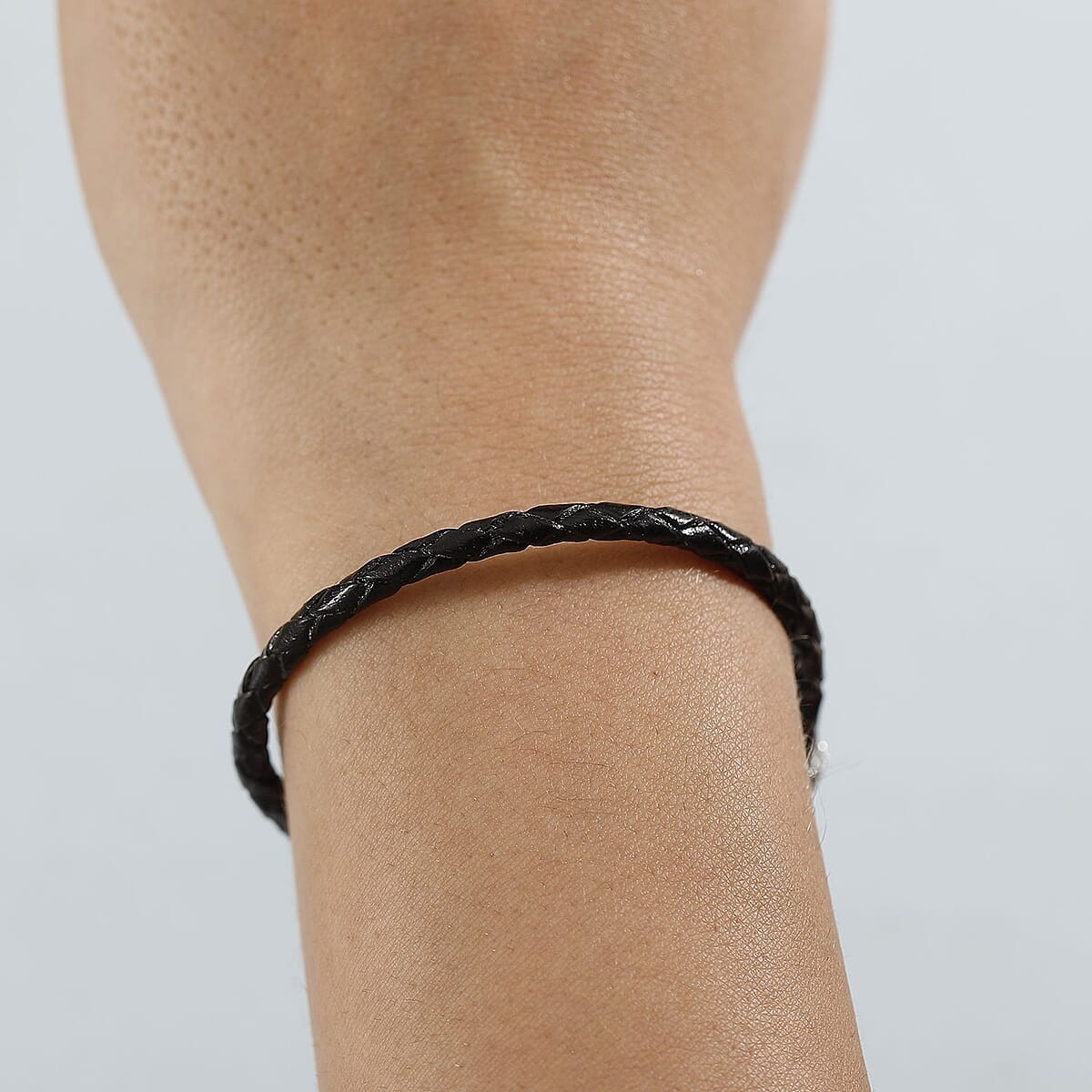 Leather Cord Bracelet Black Oxidized Sterling Silver (7.25 In) Black Brown Green