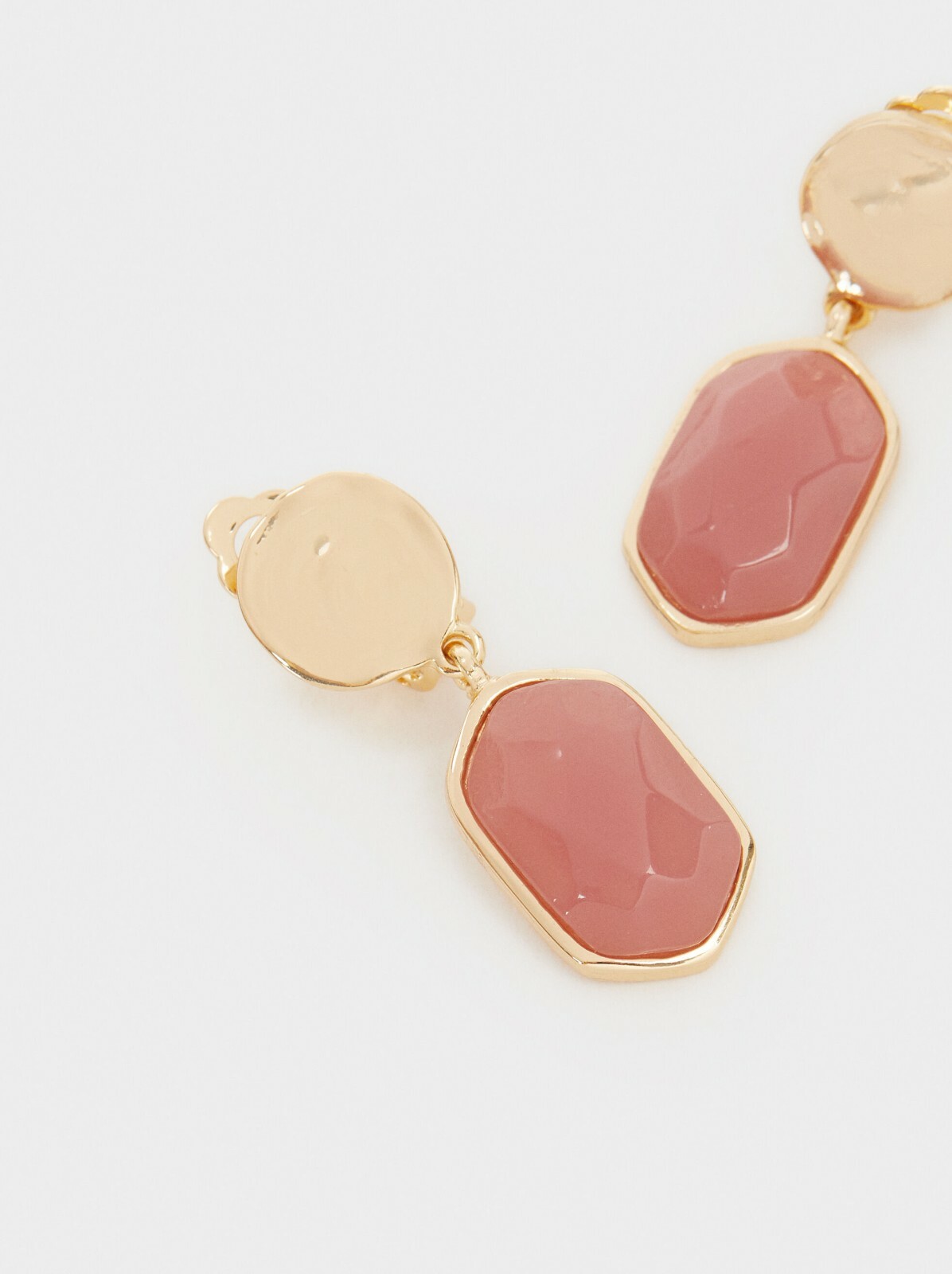 NEW Parfois Clip Petrified Short Stud Earrings
