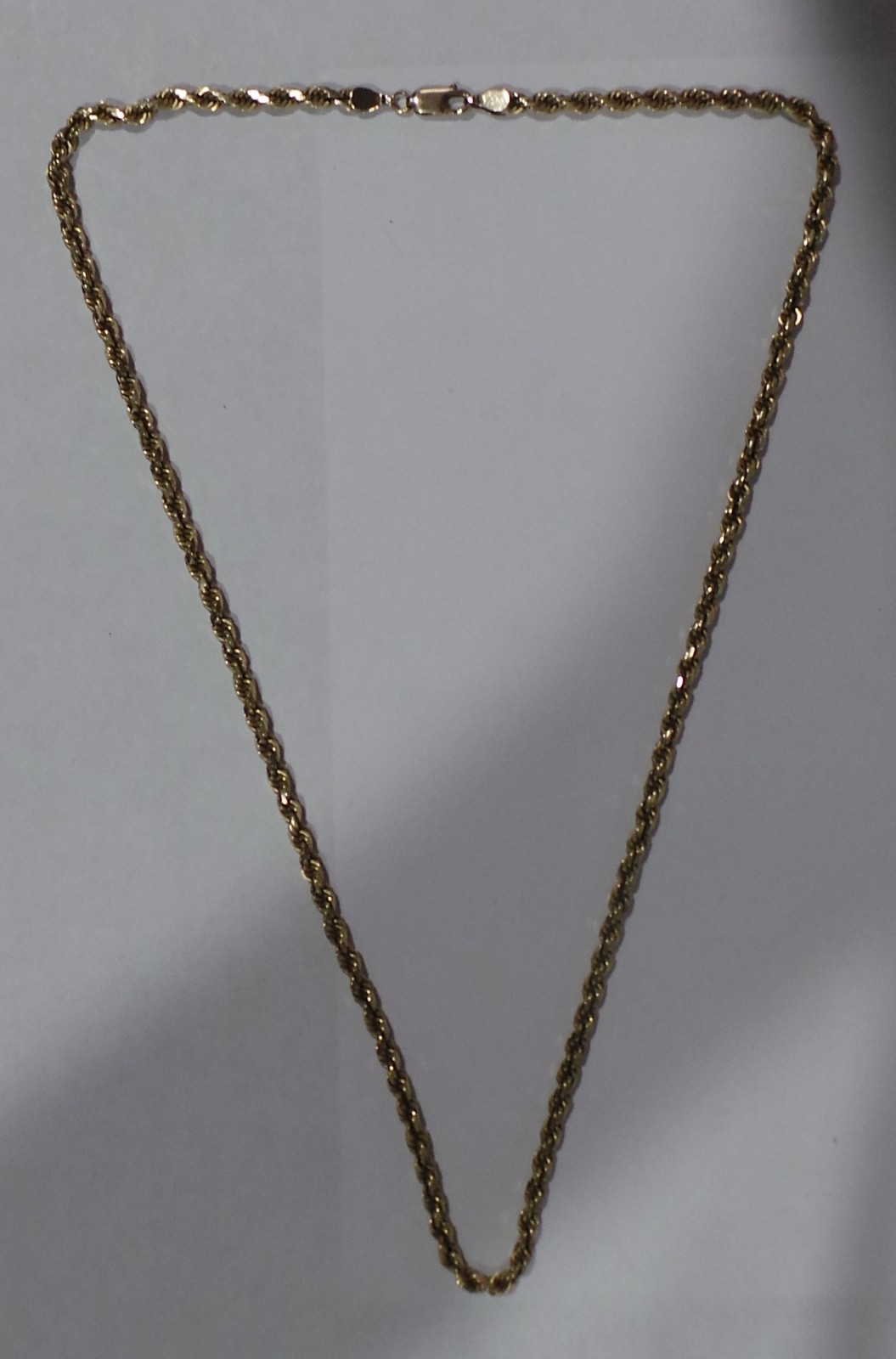 Solid 14k 585 Yellow Gold 22″ Rope Chain Link Necklace 26.92g 3.7mm