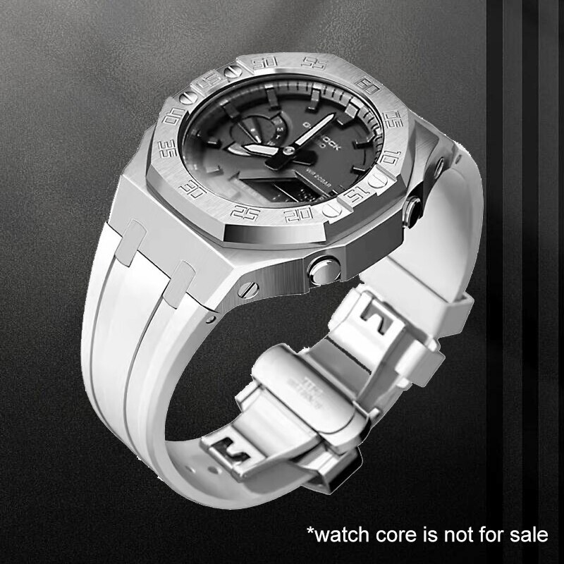 Steel Dial Bezel Mod Kit Case Band for G-Shock GA-2100 GA2110 Metal Rubber Strap