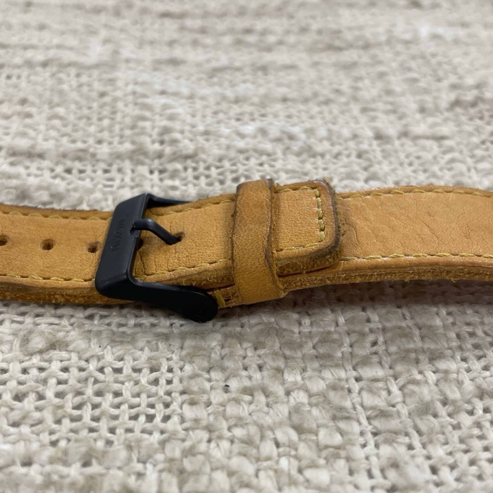 Nixon Horween Leather Mustard Yellow Watch Strap