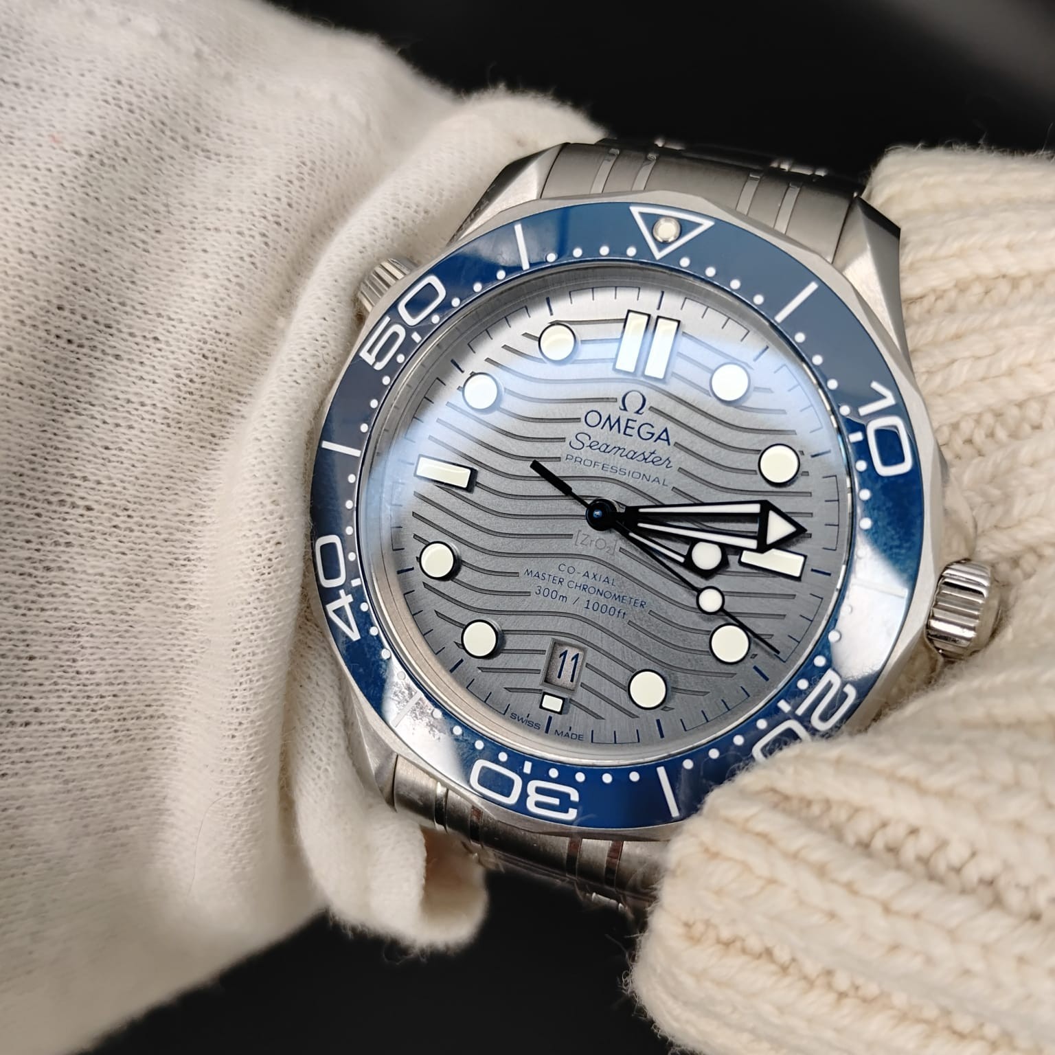 2024 OMEGA Seamaster Diver 300M Blue Gray Steel 42MM 210.32.42.20.06.001 FullSet