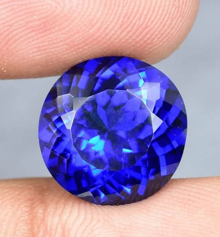 Natural 11 Ct+ Blue Tanzanite Round Cut Loose Certified Fine Gemstone