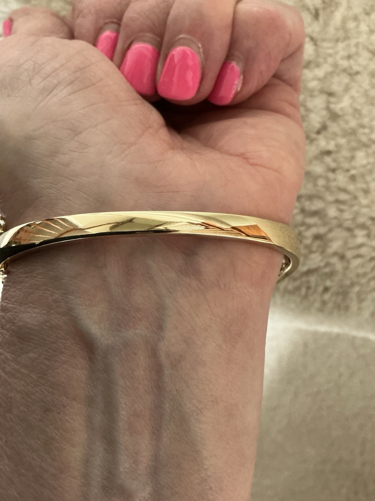 BEAUTIFUL VINTAGE EFFY BRAND ESPRESSO 14K GOLD WHITE DIAMOND BANGLE BRACELET