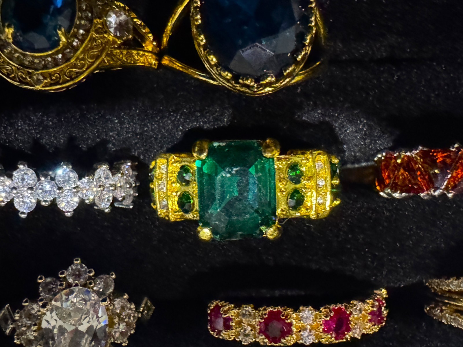 Rings Cubic Zirconia Gold Plated Silver Plated White Red Blue Green Purple Pink