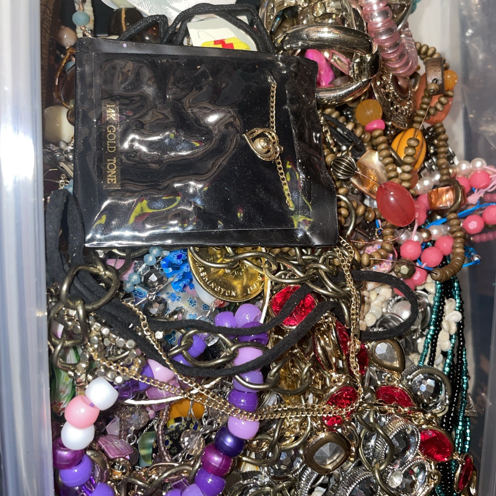 Mystery Lot 1 lbs Costume Jewelry Most Wearable LB Pounds rings necklace etc