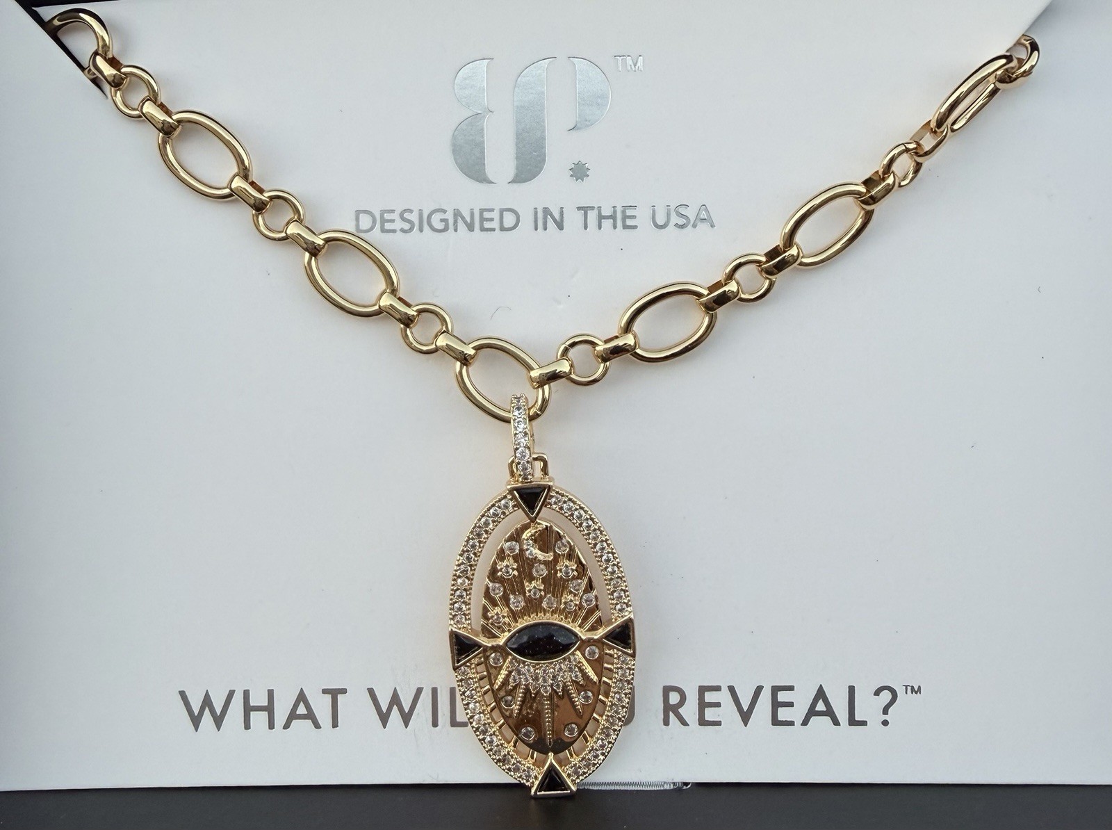 Bomb Party Obsidia The Take Over Necklace Onyx Sandstone Gold Plating