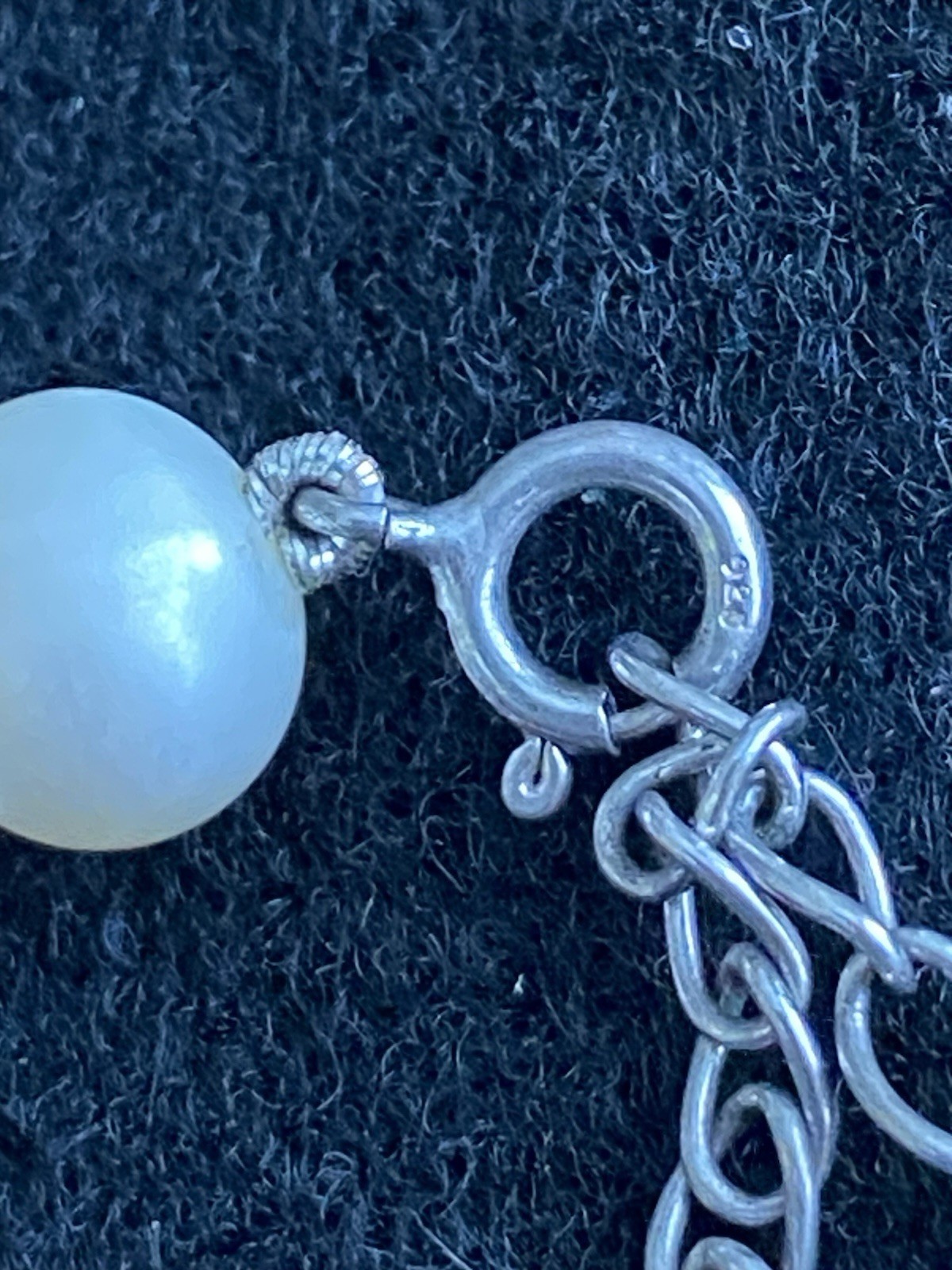 Natural Pearl Sterling Clasp 15 inch Choker Style Necklace