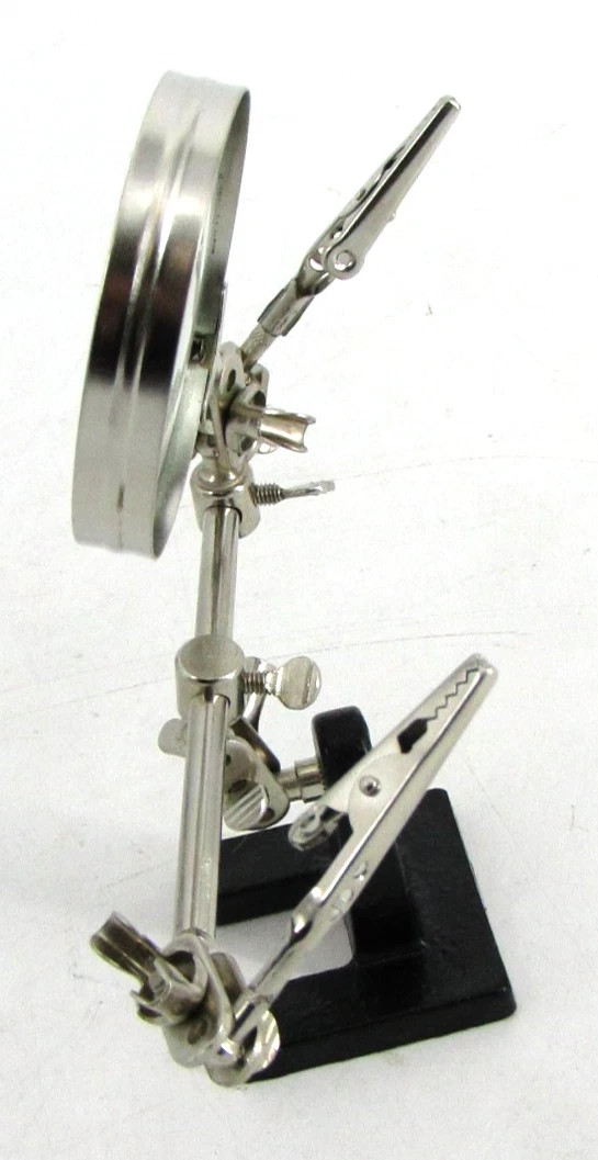 Magnifying Glass w/ Clips Photo Memo Holder Weighted Base Craft Tool Tiny Hand