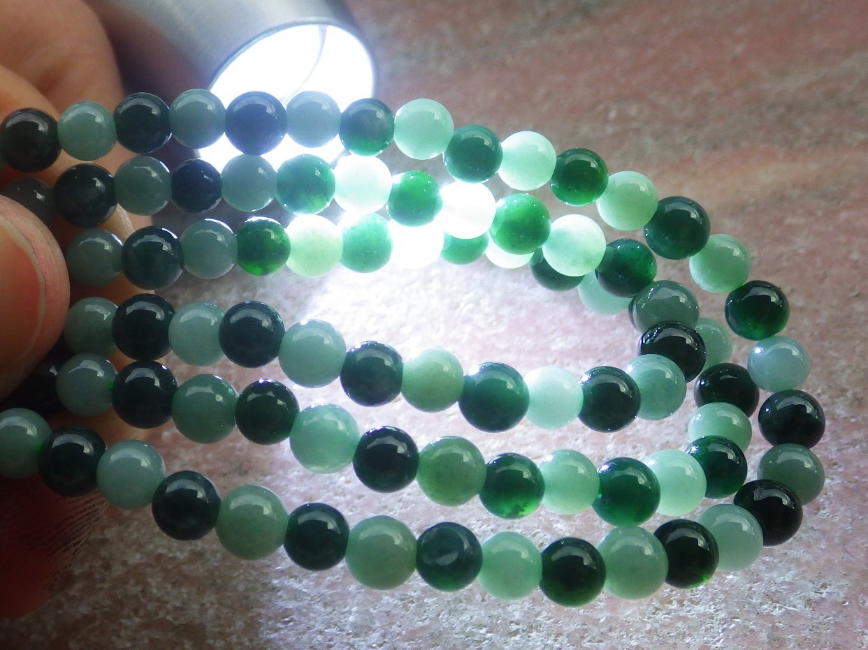 1pcs Green Burma 100% A JADE Jadeite beads bead Necklace 5mm 22 inches 711373
