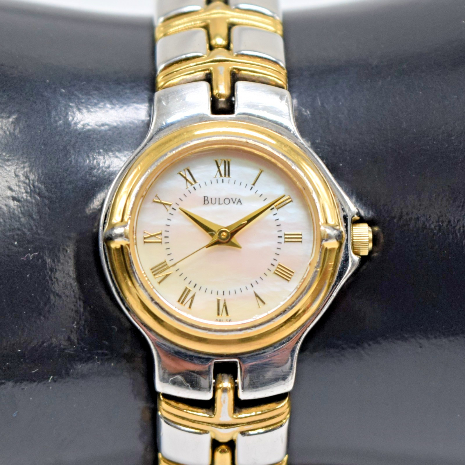 Vintage Bulova 98L56 T8 Two-Tone MOP Dial Dress Watch-NEW BATTERY