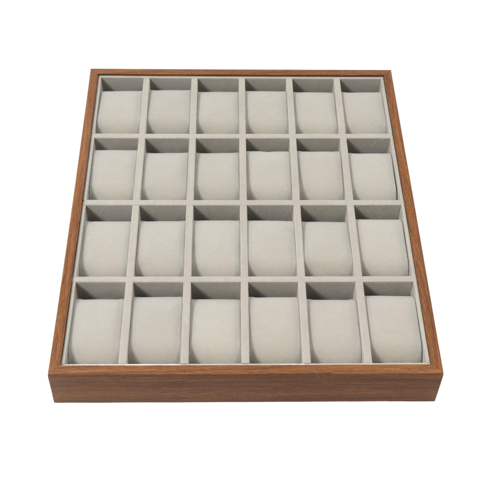 24 Slots Wood Watch Box Jewelry Storage Case Organizer Display Box Holder Tray
