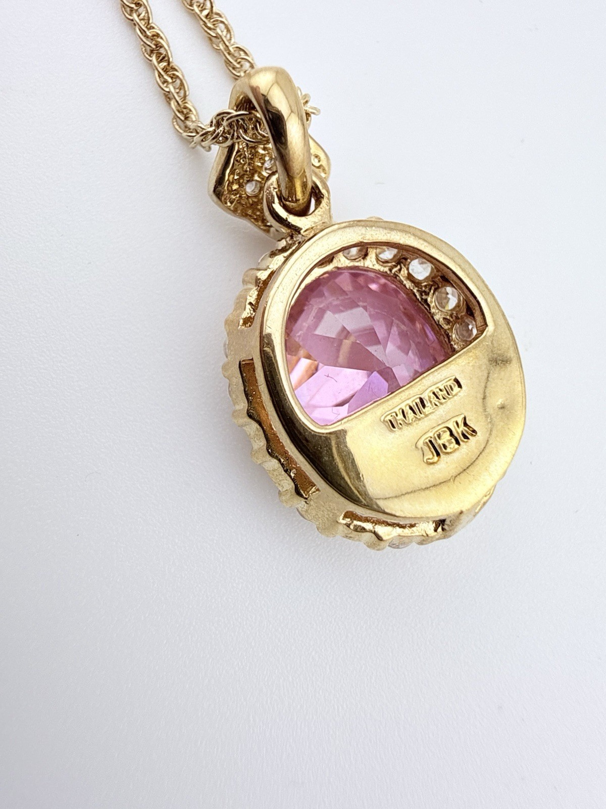 CAMROSE & KROSS JBK GOLDTONE LAB KUNZITE OVAL EARRINGS NECKLACE & RING K201E