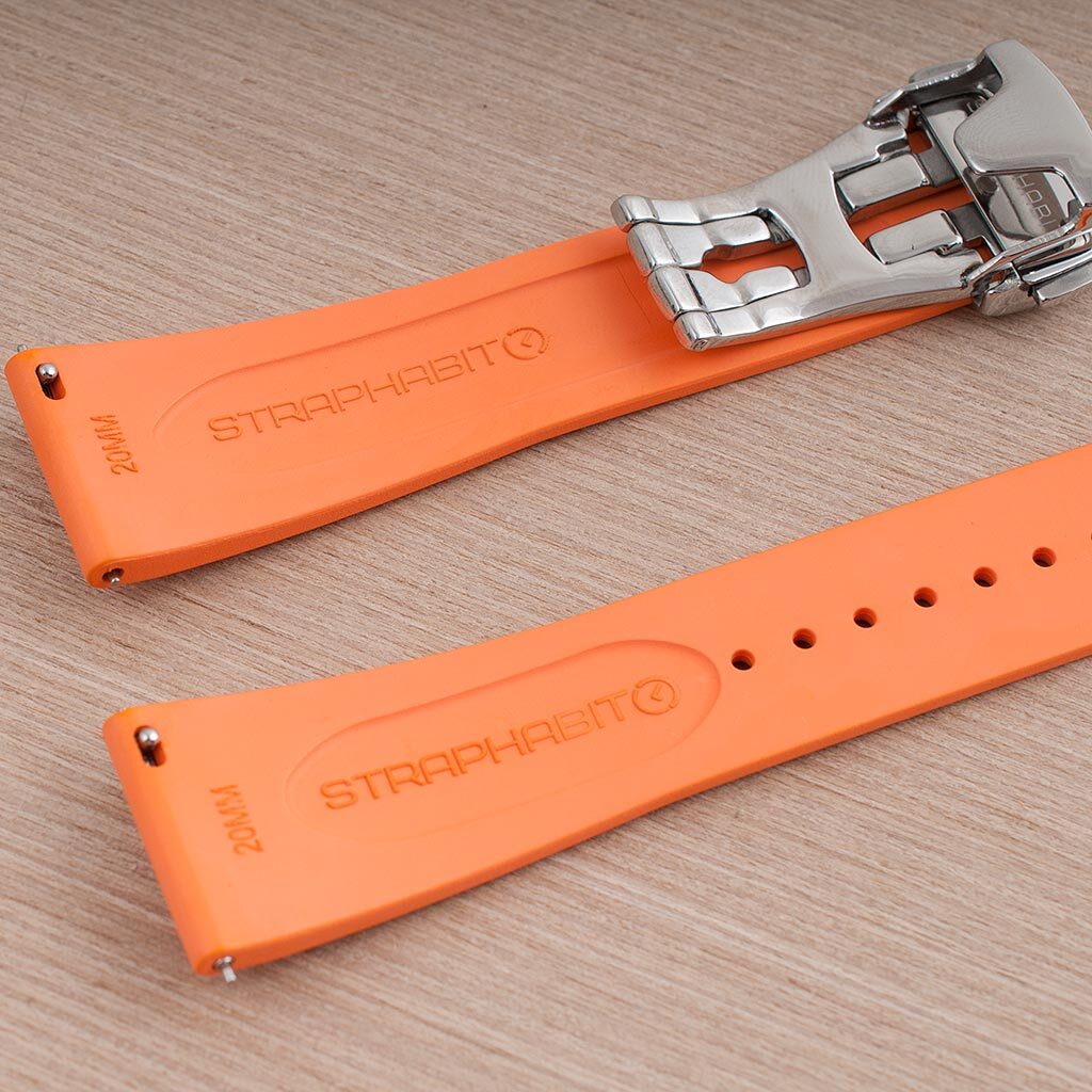 Deployant FKM Rubber Quick Release Watch Straps fits Omega Tag Heuer deployment