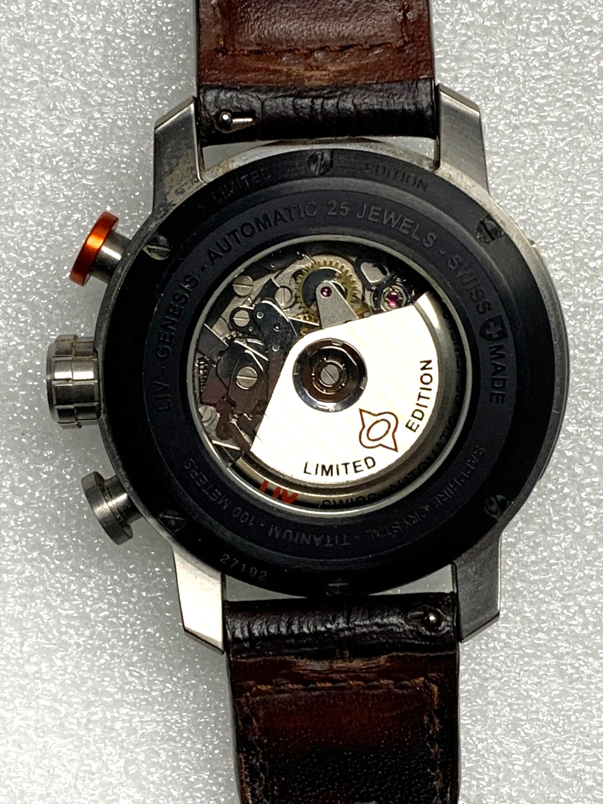 LIV Men’s P-51 Big Pilot Full Titanium Black/ Gray Automatic 46mm Watch 130/500