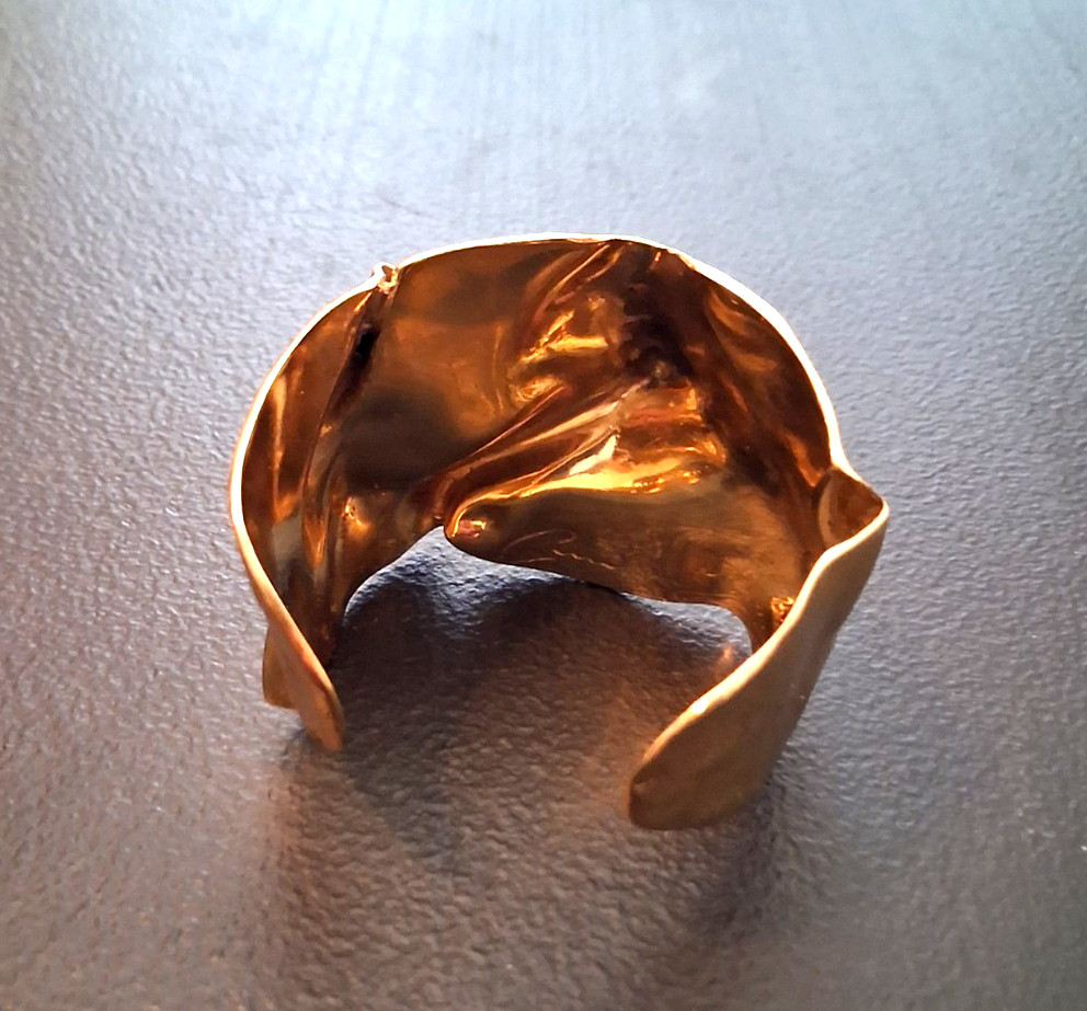 “STUNNING” Cornelia Webb 24-Karat Gold-Plated Asymmetric RIPPLED CUFF Bracelet