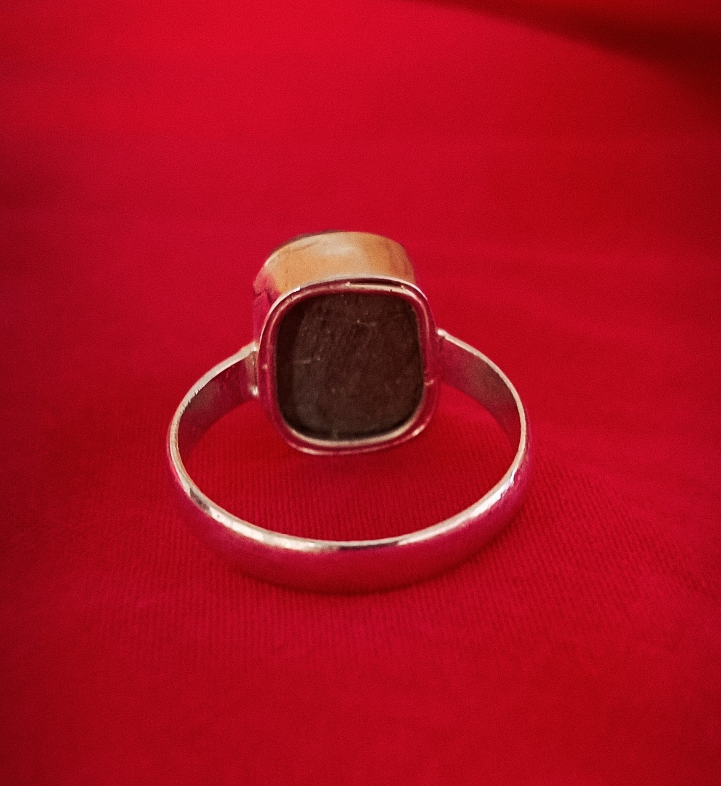 Handmade Silver Tone Ring with Copper-Brown Textured Stone – Unique Boho Jewelry
