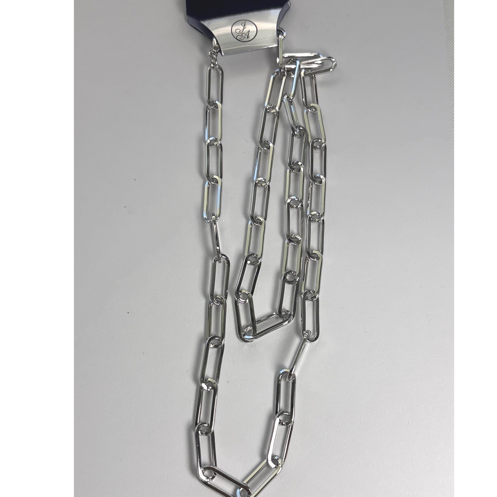 Necklace Silver Tone Metal Lobster Clasp Paperclip Link Chain New 24″ New