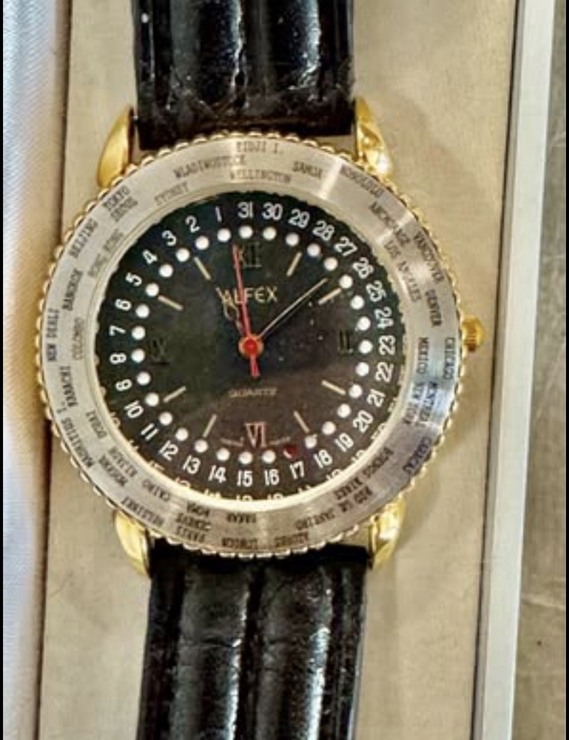 Alflex Men’s Watch /Vintage Switzerland World Time Watch (Used in Good Shape)