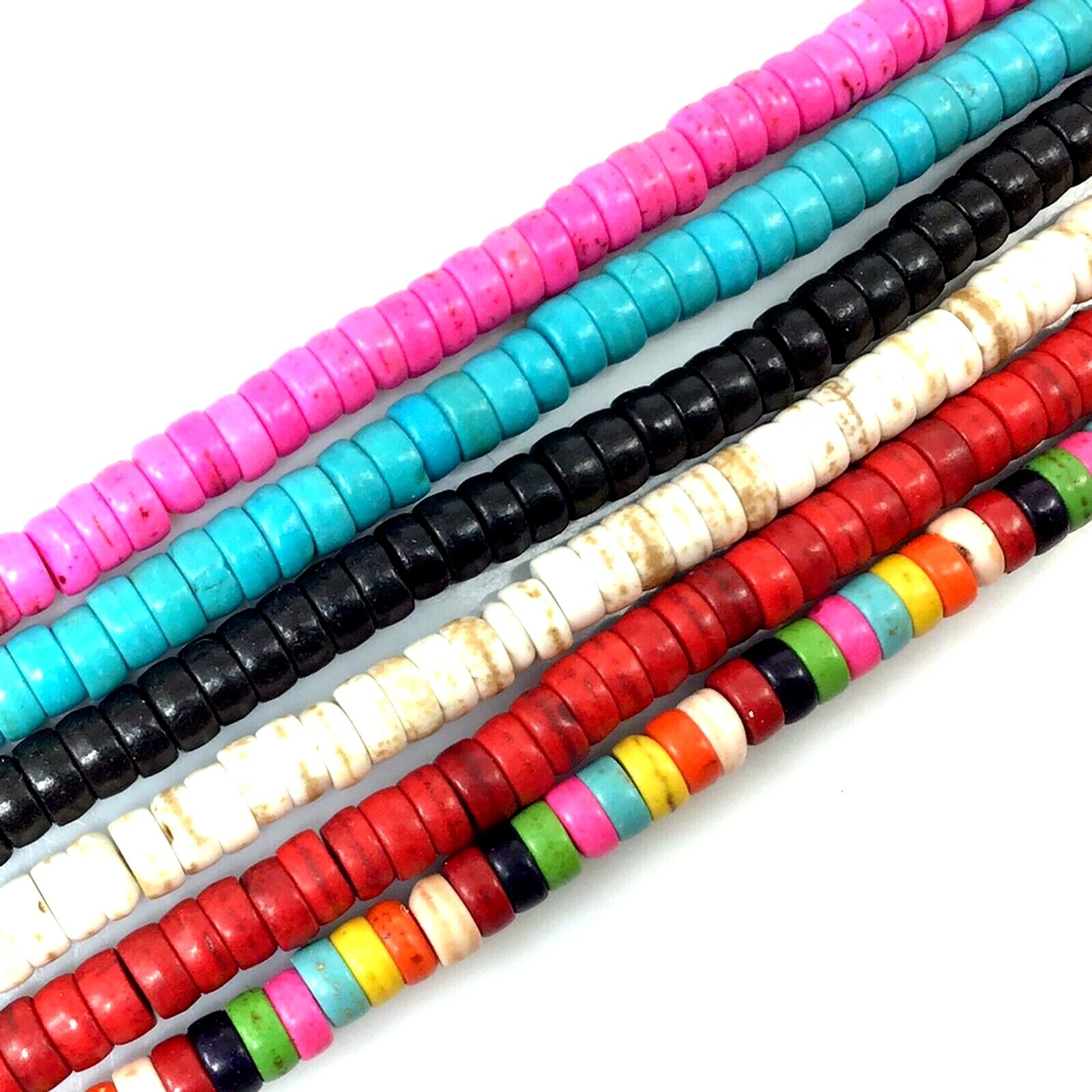 Gemstone Howlite Magnesite Turquoise Heishi Beads 15″ Jewelry 4mm 6mm 8 10 12mm