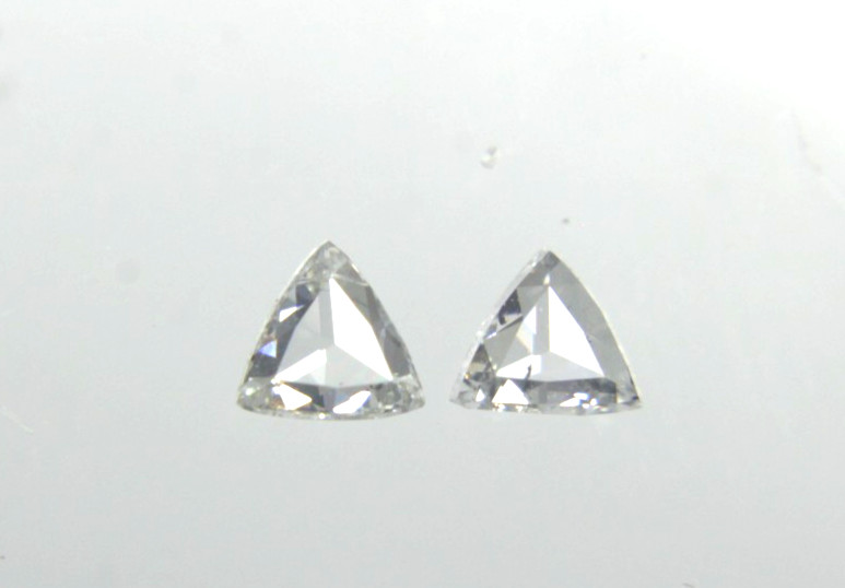 0.13 Cts F-G Color VS-SI Clarity Triangle Rose Cut Diamond Pair 2.80 MM
