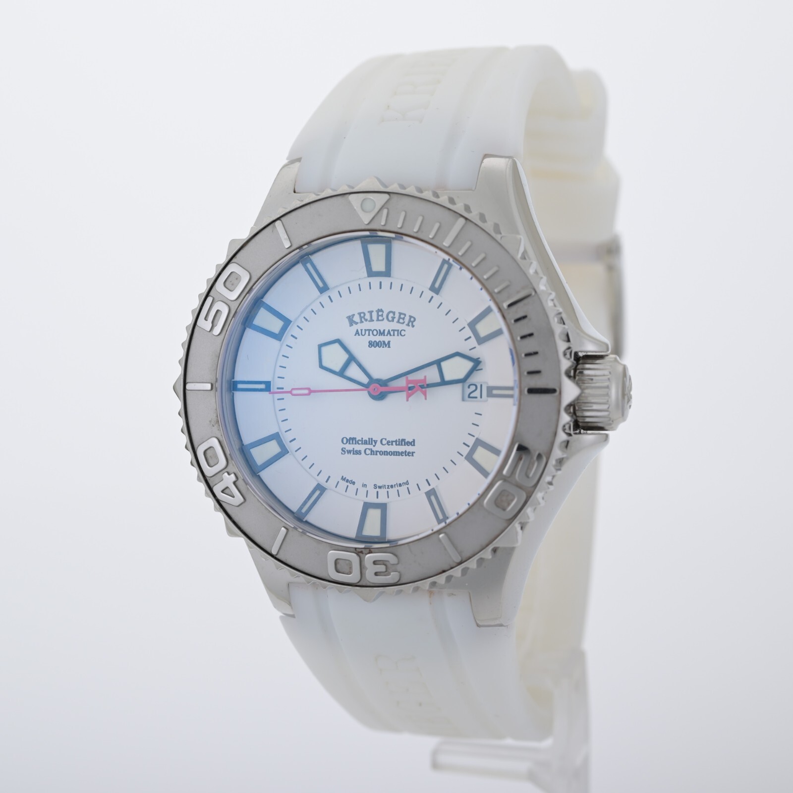 Krieger K1001S Sea Stallion Automatic Limited Edition 42mm White Men’s Watch B&P