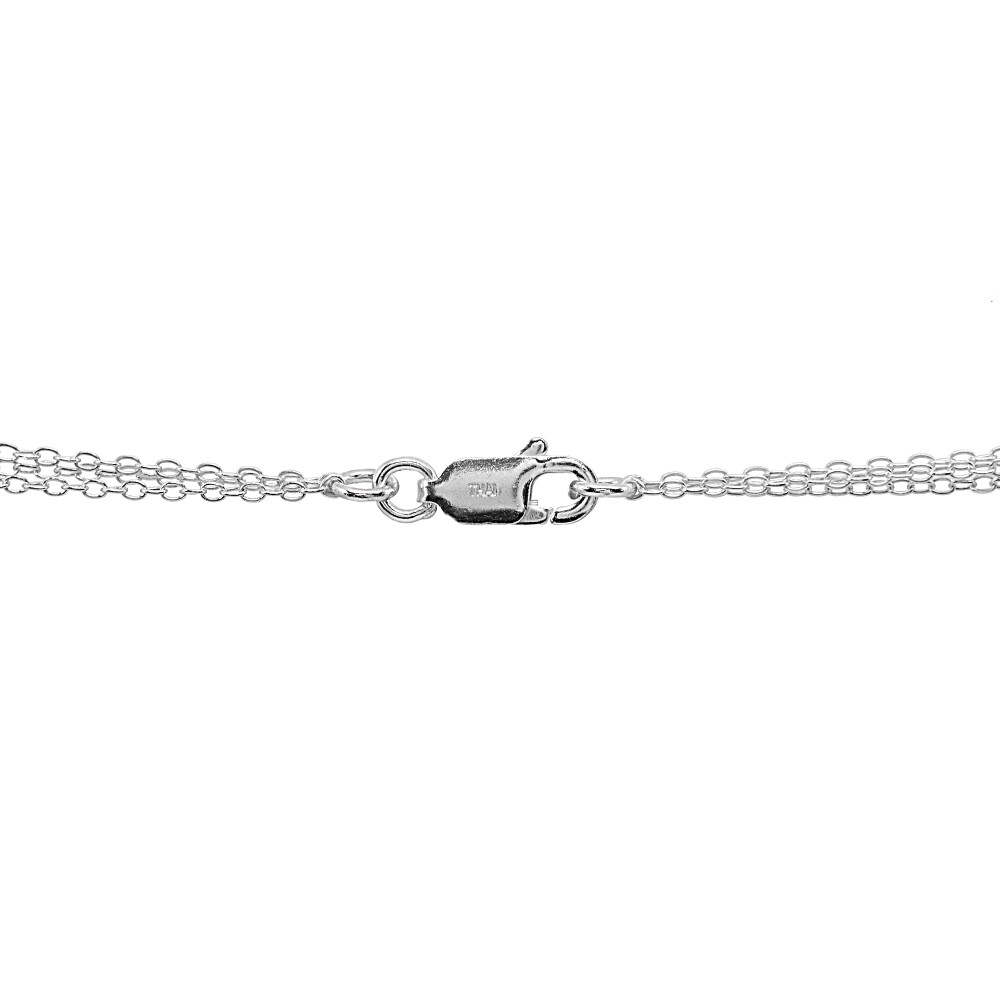 Polished Bead Layered Chain Lariat Y-Necklace in Sterling Silver