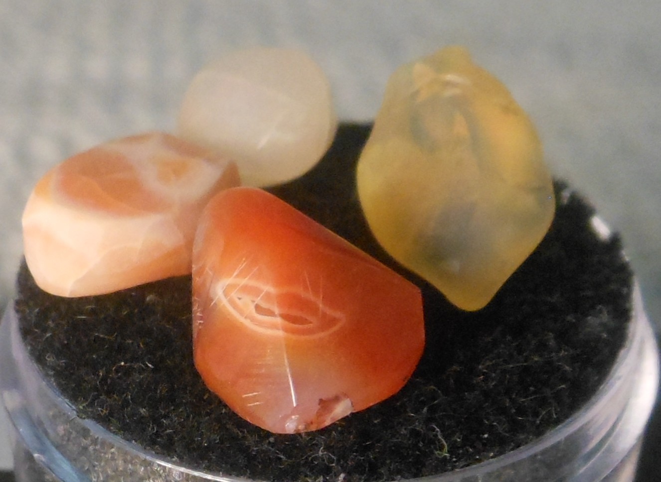 4 pieces of Mexican Fire Opal Rough Cut Gems Color Mix 9.55ct Total