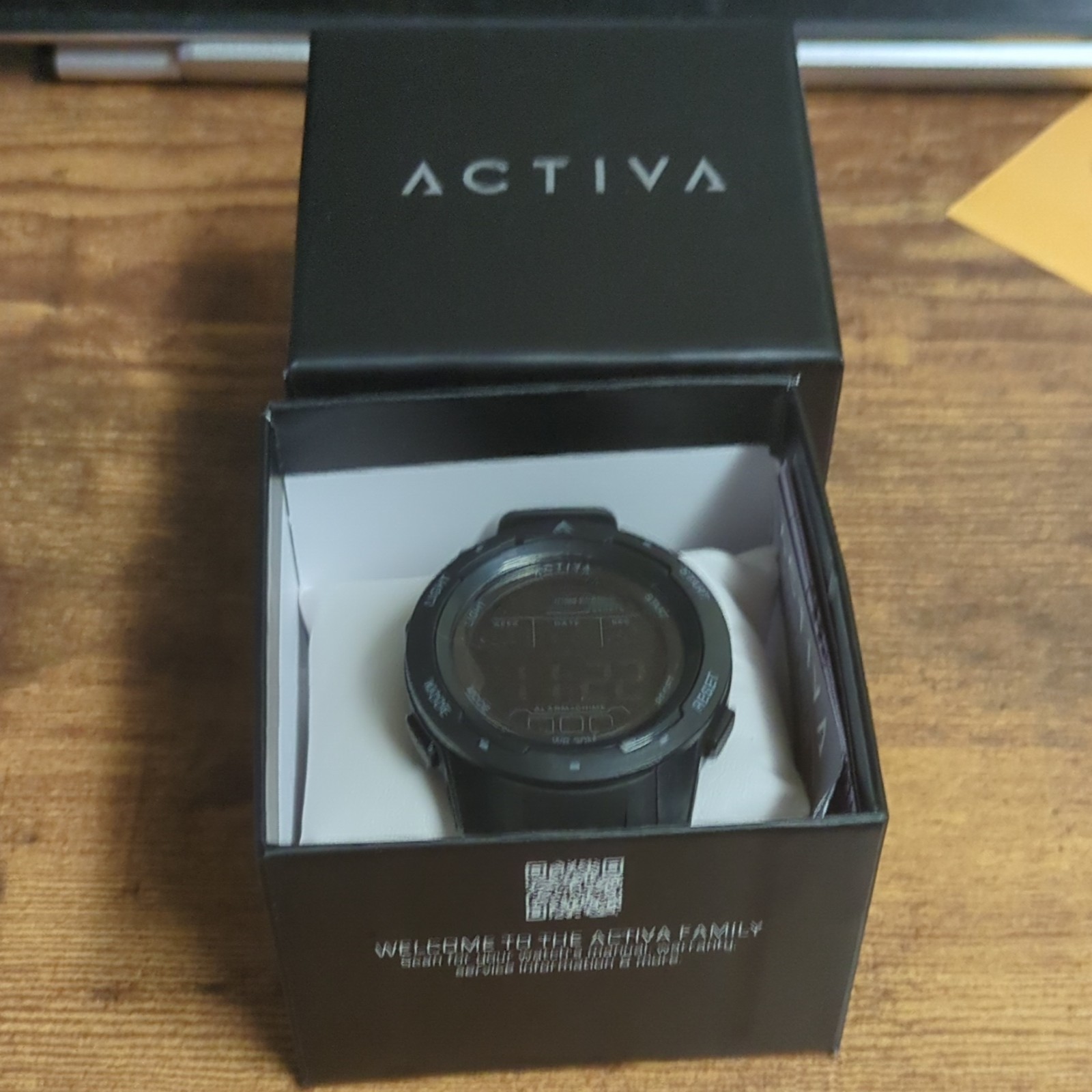 Activa Sports Quartz Digital Alarm Chronograph Backlight Watch Black w/Box