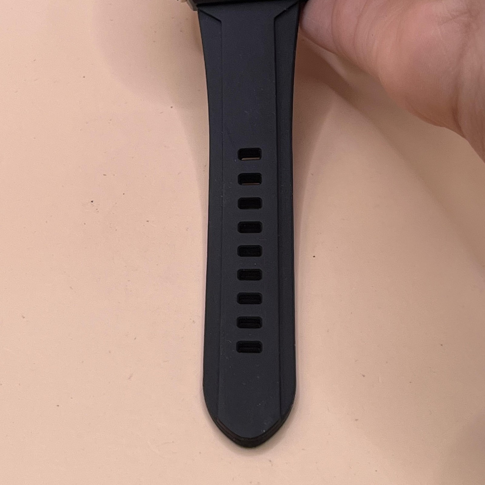 OFNS Watch Mens Black Rose Gold Tonneau Ana-Digi Silicone Strap Quartz S6157