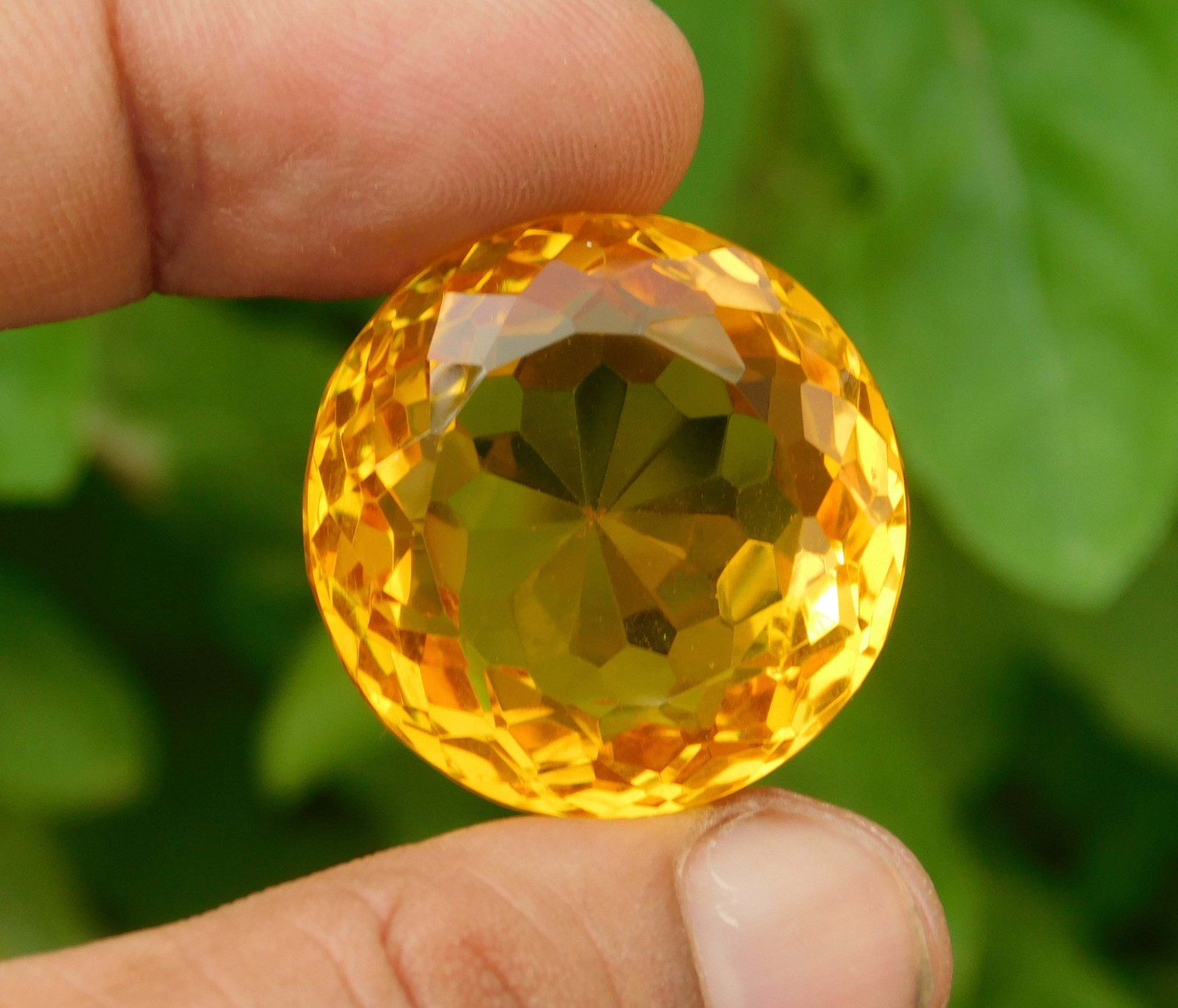 Certified 85.15Ct Natural Brazilian Round Cut Yellow Citrine Loose Gemstone