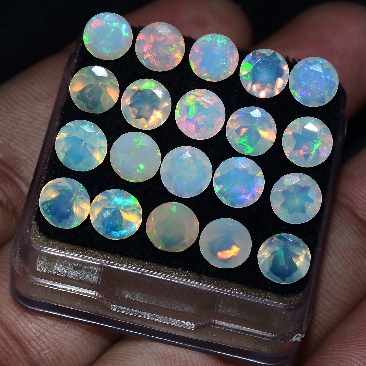 11 Pcs Natural Opal Ethiopian 6mm Top-Grade Round Flashy Colors Loose Gemstones