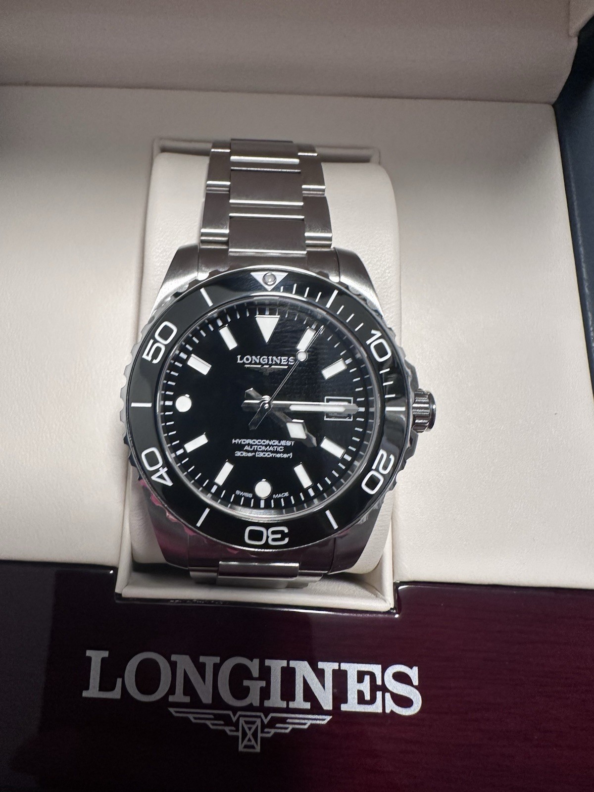 2026 Longines HydroConquest Automatic 39mm Black Dial/Bezel Date Box & Papers