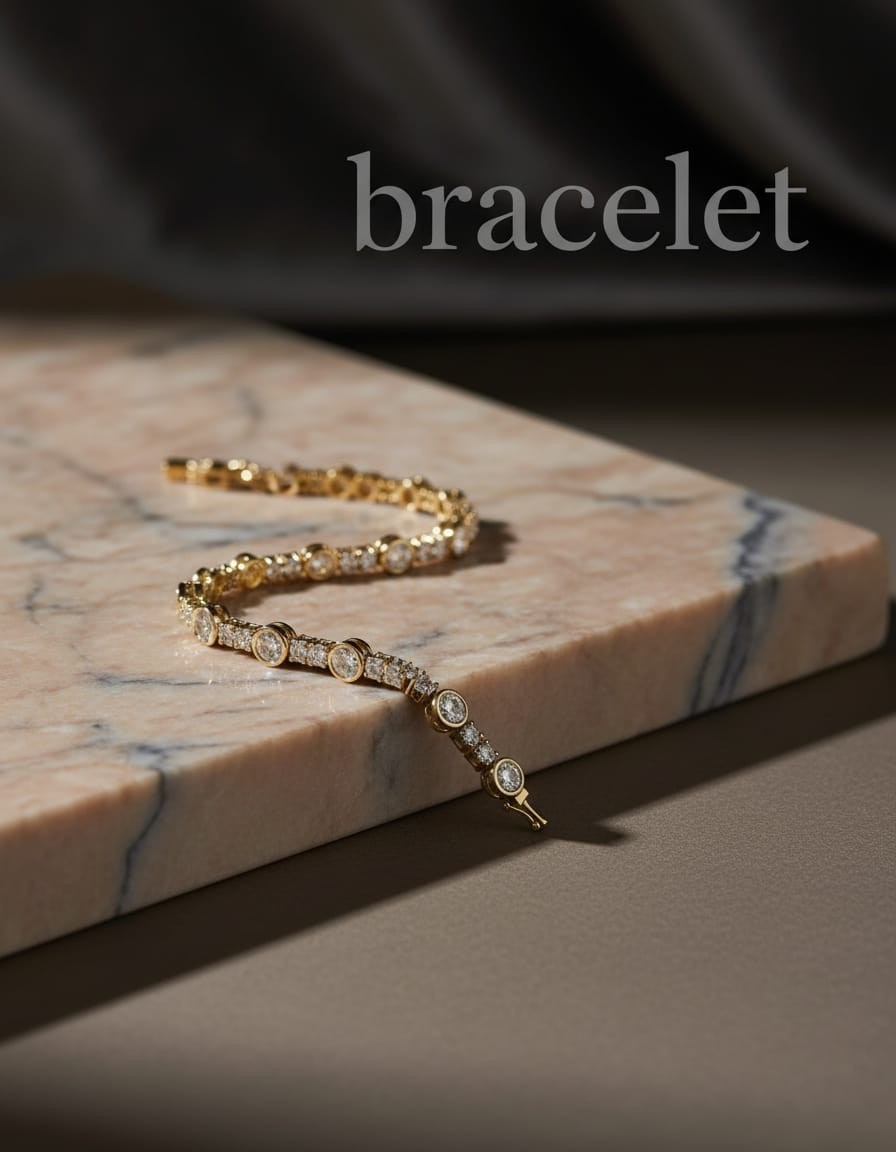 5.00 Ct Round Cut Natural Moissanite Tennis Bracelet 14k Yellow Gold Plated