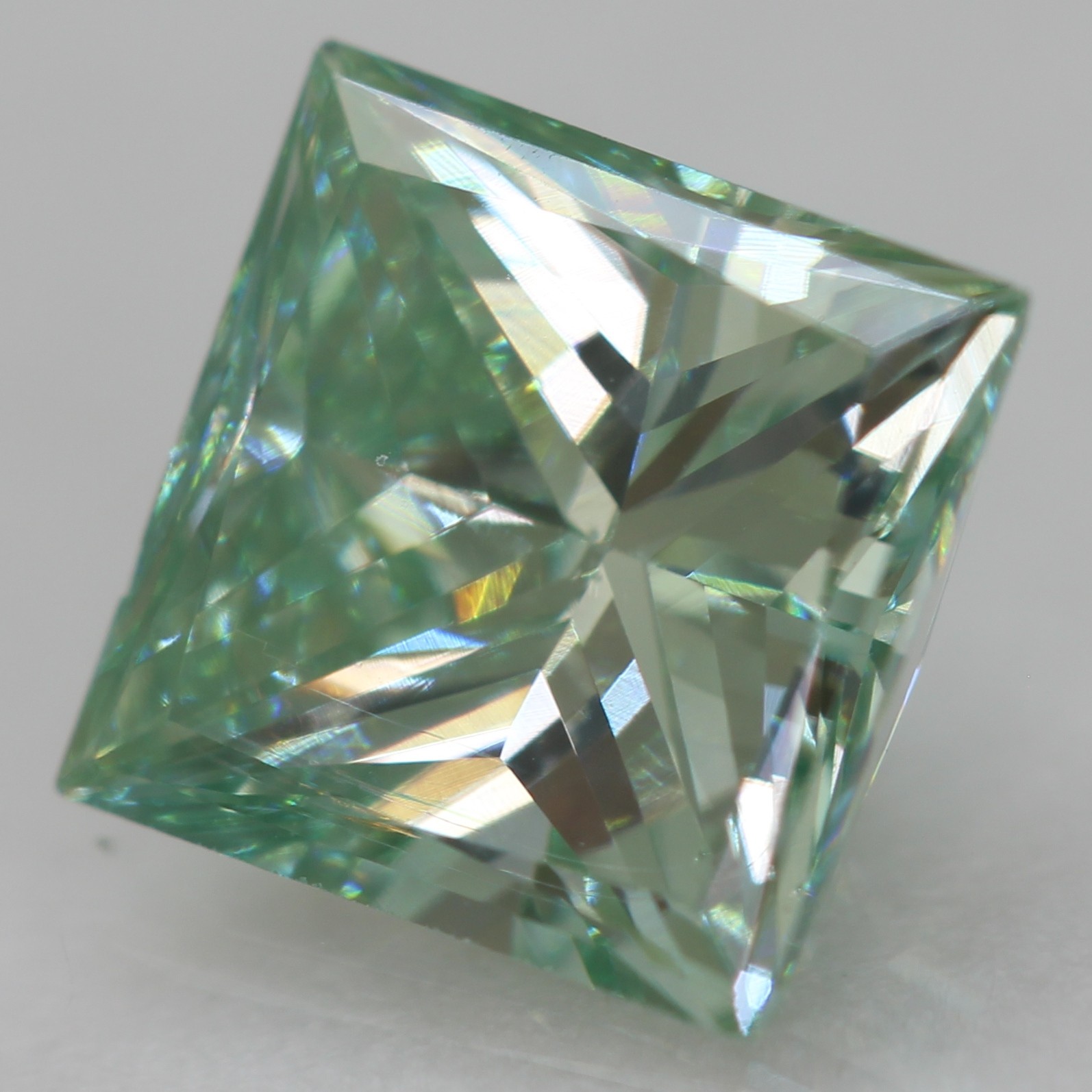 Cert 1.07 Carat Fancy Blue VVS1 Princess Natural Enhanced Diamond 5.94×5.83mm
