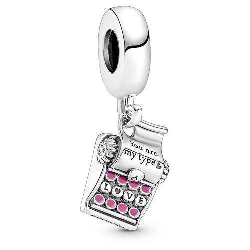 Genuine Pandora You Are My Type Typewriter Enamel CZ Dangle Charm 790069C01