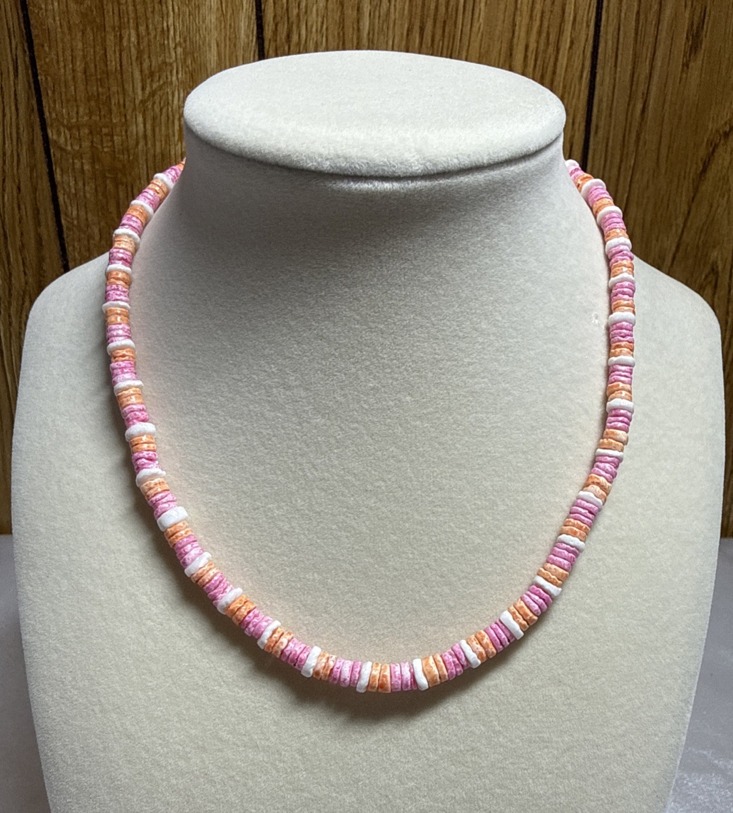 Pink & White Panama Jack Necklace Beachy and Comfortable New#78-3
