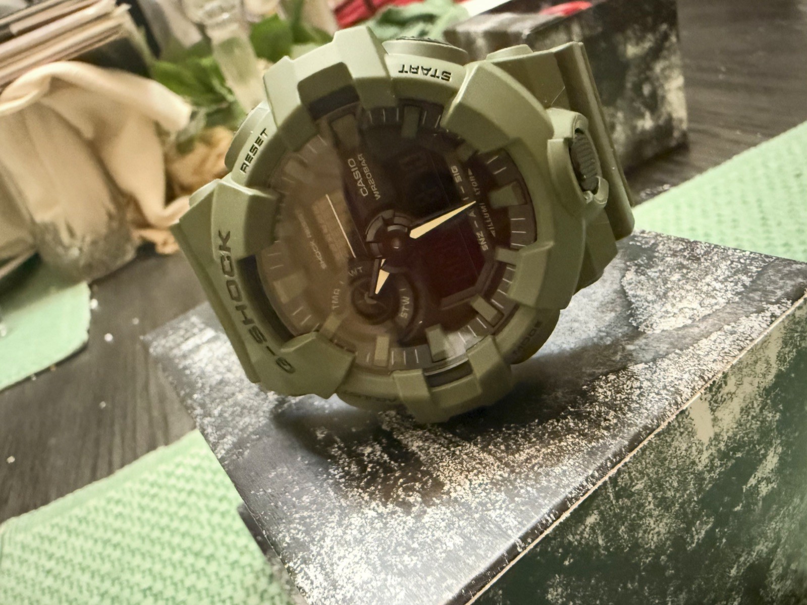 Casio G-Shock Olive Green Utility Ana Digi World Time Watch GA-700UC-3A