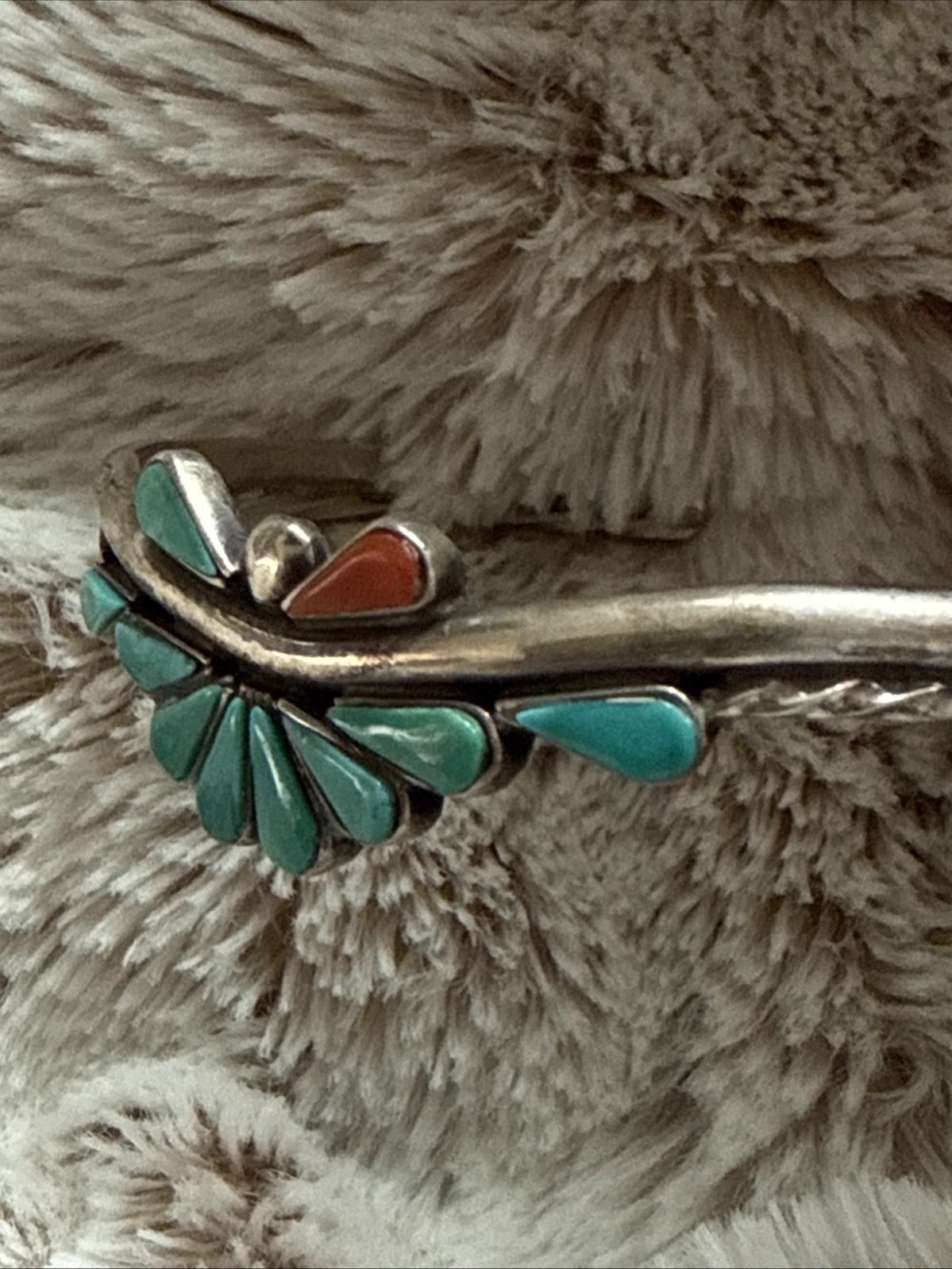 Native American Vintage Navajo Sterling Silver Turquoise Cuff Bracelet