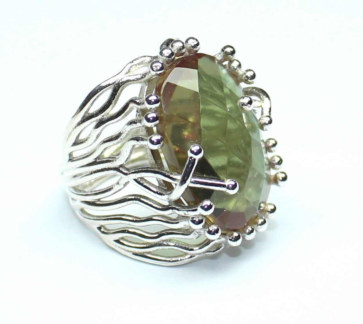 Large Alexandrite Ring, Genuine Color Change Russian Zultanite 925 Silver Ring