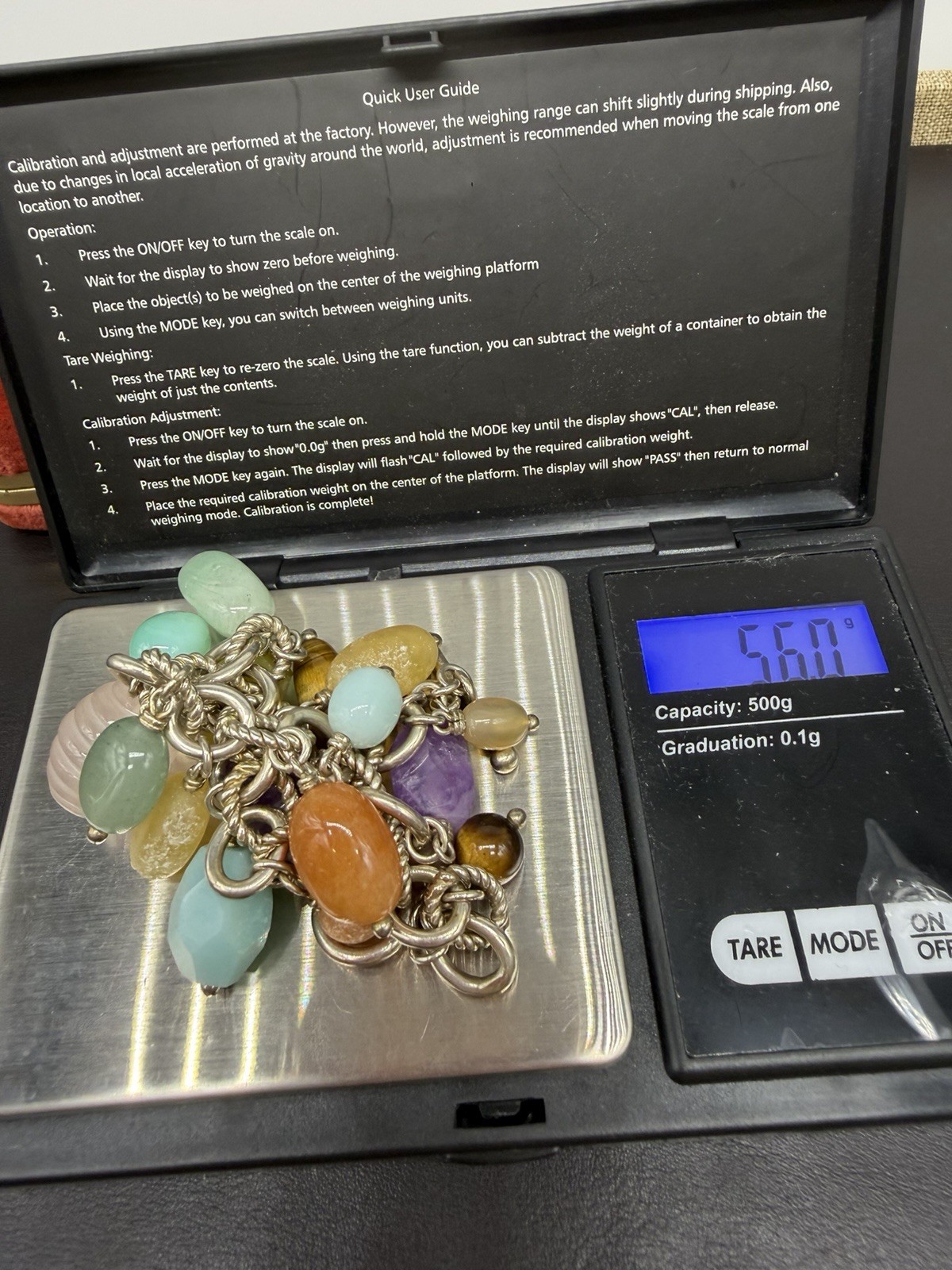 Vintage JB Sterling Silver 925 Multi Gemstone Cha Cha Charm Bracelet