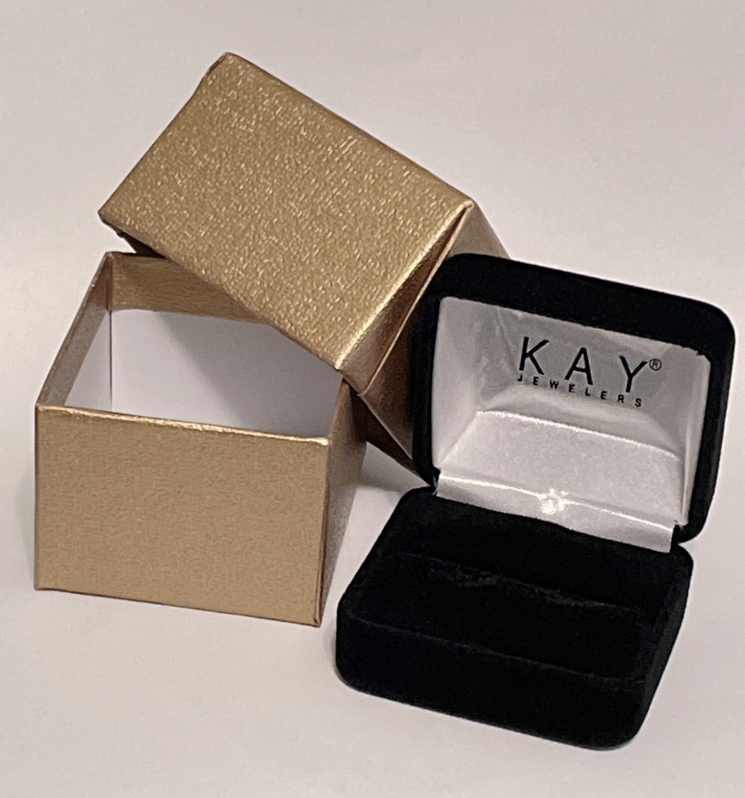 KAY Jewelers Velvet RING Presentation Box & Dustbox (ONE EMPTY)~NEW
