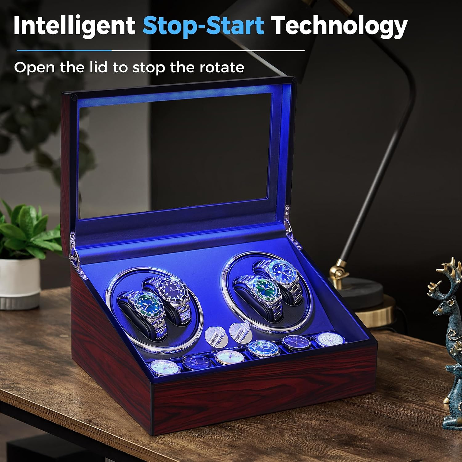 Watch Winder for Automatic Watches, Automatic Watch Winder Box | 4+6 Watch Rotat